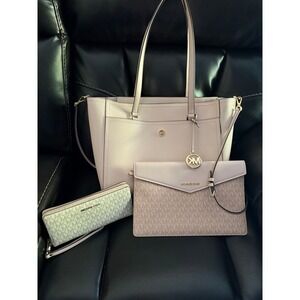 Michael Kors MK Maisie‎ Large Pebbled Leather 3-in-1 Tote Bag Dark Powder Blush